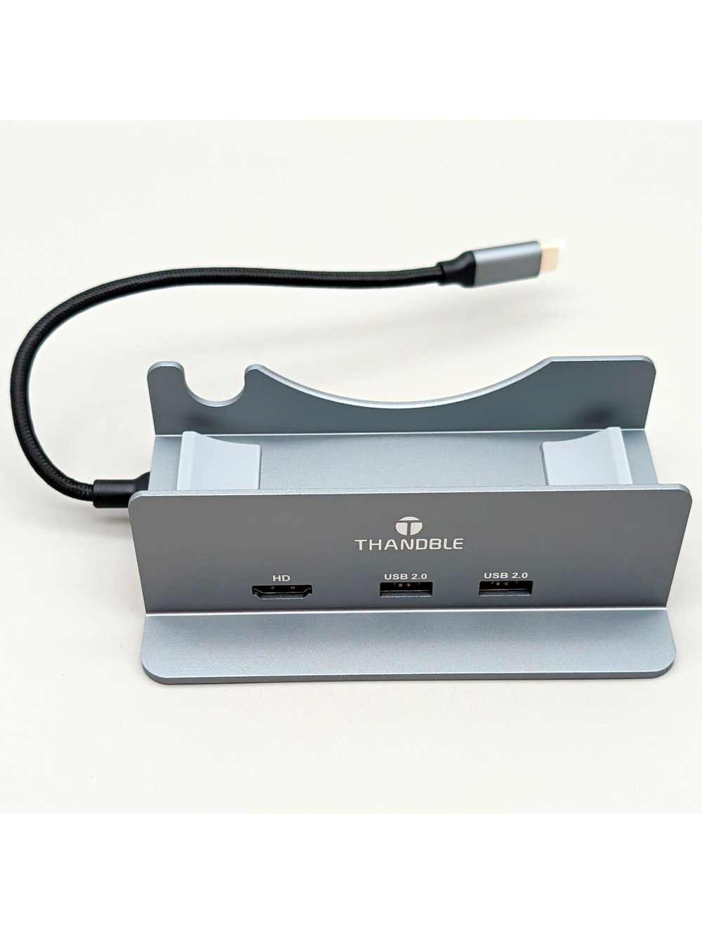 THANDBLE USB-C Type-C Hub Stand Dock for Mac Mini m4 HDMI SD/TF Gray